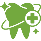 Tooth health emblem with cross
