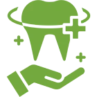 Green tooth and hand illustration